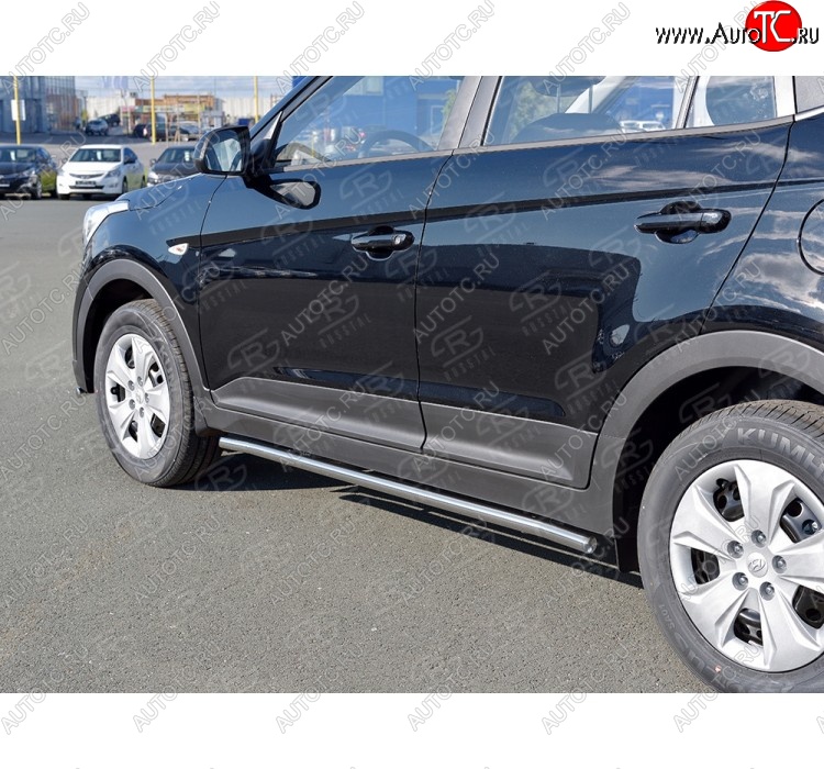 18 349 р. Защита порогов из круглой трубы d42 мм SLITKOFF v3 Hyundai Creta GS дорестайлинг (2015-2019)  с доставкой в г. Набережные‑Челны