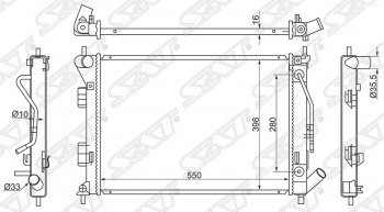 Радиатор двигателя SAT (трубчатый, МКПП/АКПП) Hyundai Elantra MD дорестайлинг (2010-2013)