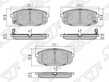 Колодки тормозные передние SAT Hyundai I30 FD хэтчбек дорестайлинг (2007-2010)