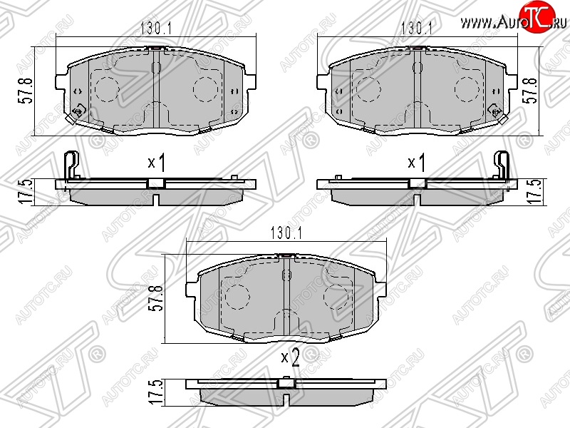 899 р. Колодки тормозные передние SAT Hyundai I30 FD хэтчбек дорестайлинг (2007-2010)  с доставкой в г. Набережные‑Челны