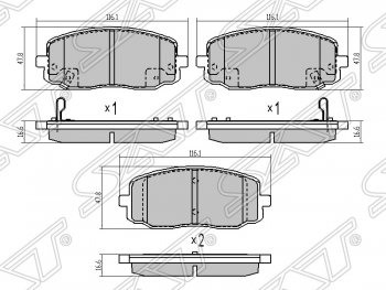 Колодки тормозные SAT (передние) Hyundai (Хюндаи) i10 (и10)  PA (2007-2013), KIA (КИА) Picanto (Пиканто)  1 SA хэтчбэк 5 дв. (2003-2007)