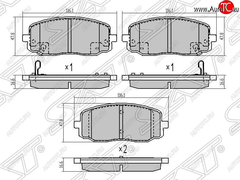 999 р. Колодки тормозные SAT (передние)  Hyundai i10  PA (2007-2013), KIA Picanto  1 SA хэтчбэк 5 дв. (2003-2007)  с доставкой в г. Набережные‑Челны