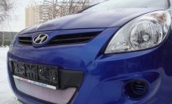 1 539 р. Сетка на бампер Russtal (хром) Hyundai i20 PB хэтчбэк дорестайлинг (2008-2012)  с доставкой в г. Набережные‑Челны. Увеличить фотографию 3