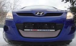 Сетка на бампер Russtal (хром) Hyundai i20 PB хэтчбэк дорестайлинг (2008-2012)