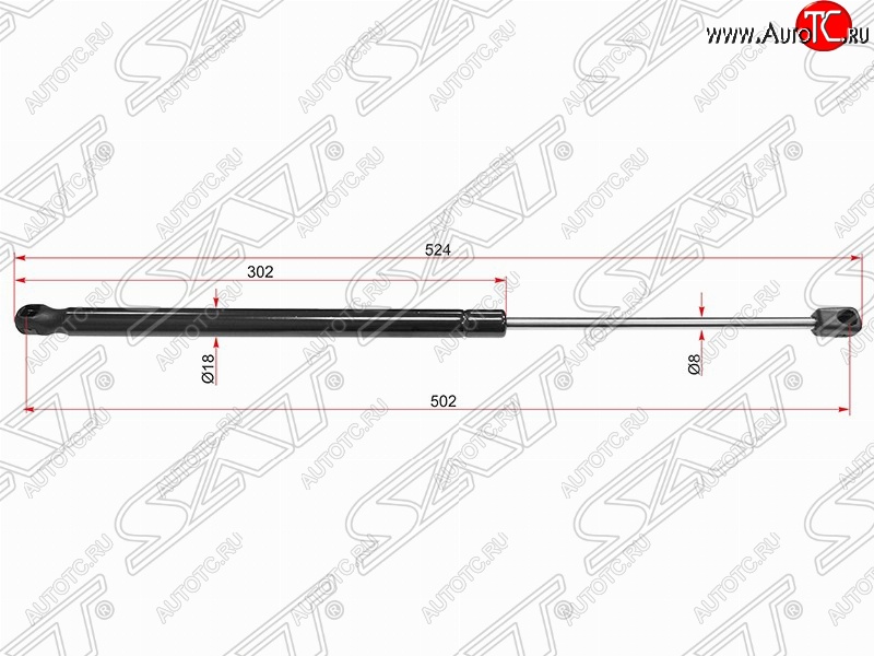 829 р. Упор крышки багажника SAT (газовый)  Hyundai I30  2 GD (2011-2017) дорестайлинг, хэтчбэк 5 дв., рестайлинг, хэтчбэк 5 дв.  с доставкой в г. Набережные‑Челны