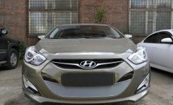 2 349 р. Сетка на бампер Russtal (хром) Hyundai I40 1 VF дорестайлинг седан (2011-2015)  с доставкой в г. Набережные‑Челны. Увеличить фотографию 2