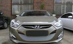 2 349 р. Сетка на бампер Russtal (хром) Hyundai I40 1 VF дорестайлинг седан (2011-2015)  с доставкой в г. Набережные‑Челны. Увеличить фотографию 3