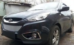 2 199 р. Сетка на бампер Russtal (хром) Hyundai IX35 LM дорестайлинг (2009-2013)  с доставкой в г. Набережные‑Челны. Увеличить фотографию 2