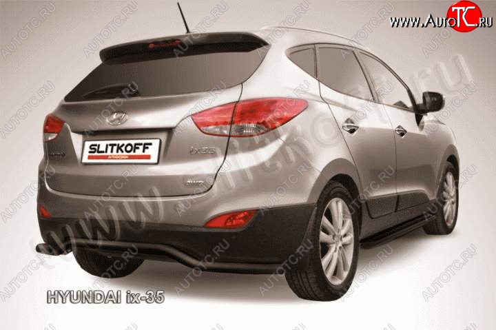 10 199 р. Защита заднего бампера из трубы d57 Slitkoff (волна) Hyundai IX35 LM дорестайлинг (2009-2013) (Цвет: серебристый)  с доставкой в г. Набережные‑Челны