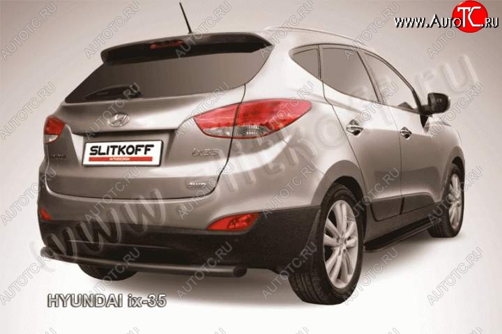 6 449 р. Защита заднего бампера из трубы d57 Slitkoff Hyundai IX35 LM дорестайлинг (2009-2013) (Цвет: серебристый)  с доставкой в г. Набережные‑Челны