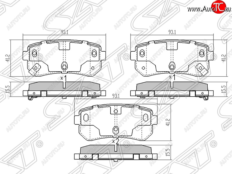 599 р. Колодки тормозные задние SAT Hyundai IX35 LM дорестайлинг (2009-2013)  с доставкой в г. Набережные‑Челны