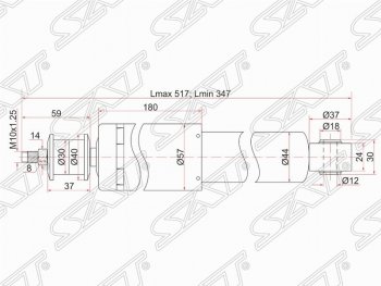 Амортизатор передний SAT Hyundai Porter HR (2005-2018)