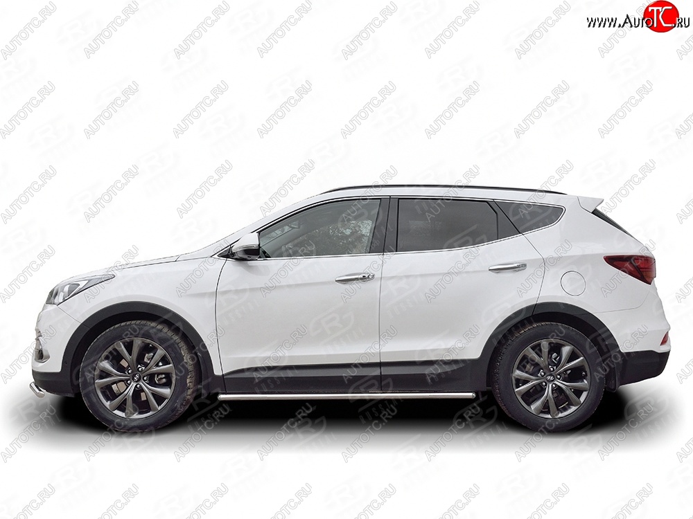 18 999 р. Защита порогов из круглой трубы d42 мм PREMIUM SLITKOFF v3  Hyundai Santa Fe  DM (2015-2019) рестайлинг  с доставкой в г. Набережные‑Челны