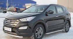 26 999 р. Широкая защита порогов SLITKOFF Hyundai Santa Fe DM дорестайлинг (2012-2016)  с доставкой в г. Набережные‑Челны. Увеличить фотографию 4