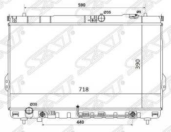 Радиатор двигателя SAT (трубчатый, DIESEL, АКПП) Hyundai Sonata EF рестайлинг ТагАЗ (2001-2013)