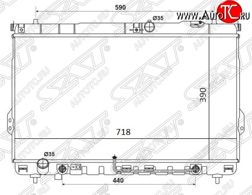 11 499 р. Радиатор двигателя SAT (трубчатый, DIESEL, АКПП) Hyundai Sonata EF рестайлинг ТагАЗ (2001-2013)  с доставкой в г. Набережные‑Челны