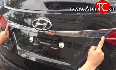 4 199 р. Верхняя накладка на крышку багажника СТ Hyundai Santa Fe DM дорестайлинг (2012-2016)  с доставкой в г. Набережные‑Челны