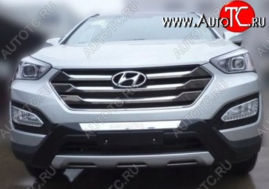 14 399 р. Накладка на передний бампер CT v2 Hyundai Santa Fe DM дорестайлинг (2012-2016) (Неокрашенная)  с доставкой в г. Набережные‑Челны