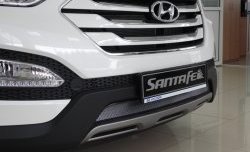 1 539 р. Сетка на бампер Russtal (хром) Hyundai Santa Fe DM дорестайлинг (2012-2016)  с доставкой в г. Набережные‑Челны. Увеличить фотографию 3