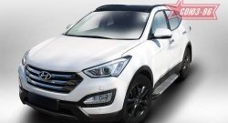 9 674 р. Пороги из алюминиевого профиля Souz-96 Hyundai Santa Fe DM дорестайлинг (2012-2016)  с доставкой в г. Набережные‑Челны. Увеличить фотографию 2