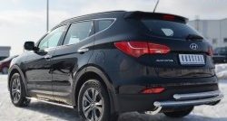 17 399 р. Защита заднего бампера (2 трубы Ø63 мм, нержавейка) SLITKOFF Hyundai Santa Fe DM дорестайлинг (2012-2016)  с доставкой в г. Набережные‑Челны. Увеличить фотографию 3