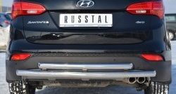 17 399 р. Защита заднего бампера (2 трубы Ø63 мм, нержавейка) SLITKOFF Hyundai Santa Fe DM дорестайлинг (2012-2016)  с доставкой в г. Набережные‑Челны. Увеличить фотографию 4