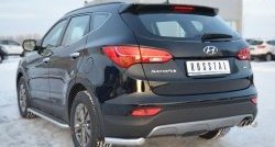 12 999 р. Защита заднего бампера (Ø63 мм уголки, нержавейка) SLITKOFF Hyundai Santa Fe DM дорестайлинг (2012-2016)  с доставкой в г. Набережные‑Челны. Увеличить фотографию 4