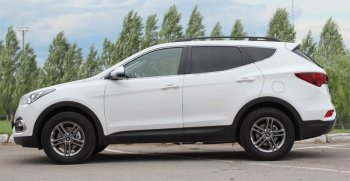 8 799 р. Комплект рейлингов АПС  Hyundai Santa Fe  DM (2012-2019) дорестайлинг, рестайлинг (Черные, без поперечин)  с доставкой в г. Набережные‑Челны. Увеличить фотографию 2