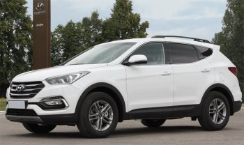 8 799 р. Комплект рейлингов АПС  Hyundai Santa Fe  DM (2012-2019) дорестайлинг, рестайлинг (Черные, без поперечин)  с доставкой в г. Набережные‑Челны. Увеличить фотографию 3