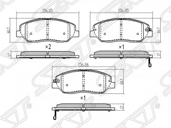 Колодки тормозные SAT (передние) Hyundai (Хюндаи) Santa Fe (Санта)  CM (2006-2012), KIA (КИА) Sorento (Соренто)  XM (2009-2015)