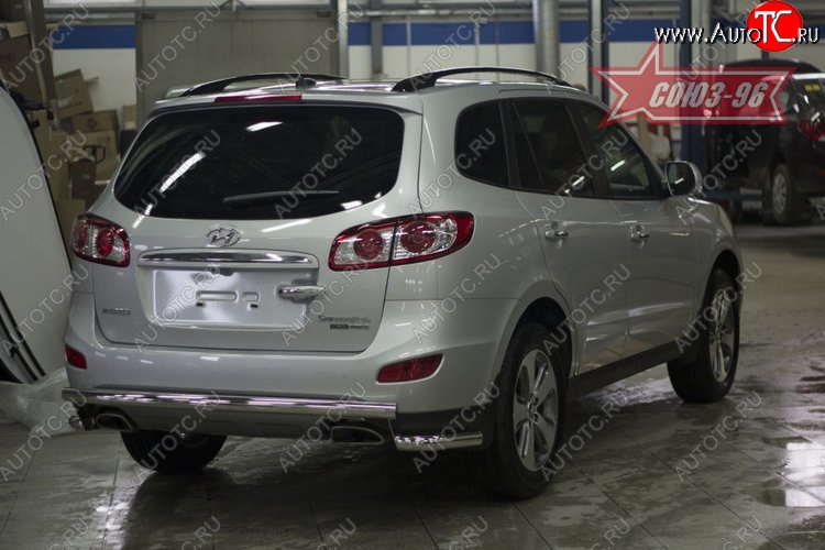 11 744 р. Защита заднего бампера рестайлинг Souz-96 (d60) Hyundai Santa Fe CM рестайлинг (2009-2012)  с доставкой в г. Набережные‑Челны