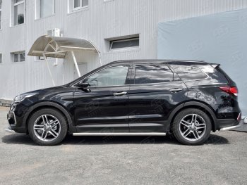 20 849 р. Защита порогов из круглой трубы диаметром 63 мм SLITKOFF  Hyundai Grand Santa Fe  1 DM (2016-2018) рестайлинг  с доставкой в г. Набережные‑Челны. Увеличить фотографию 2