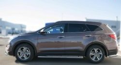 24 649 р. Широкая защита порогов SLITKOFF  Hyundai Grand Santa Fe  1 DM (2013-2016) дорестайлинг  с доставкой в г. Набережные‑Челны. Увеличить фотографию 1