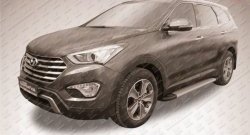 19 449 р. Алюминиевые пороги Slitkoff Optima Silver  Hyundai Grand Santa Fe  1 DM (2013-2016) дорестайлинг  с доставкой в г. Набережные‑Челны. Увеличить фотографию 2