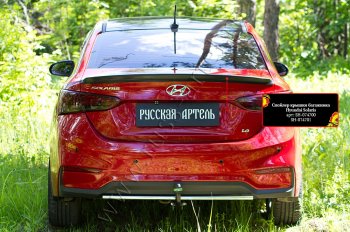 1 759 р. Лип спойлер RA  Hyundai Solaris  HCR (2017-2022) седан дорестайлинг, седан рестайлинг (Неокрашенный)  с доставкой в г. Набережные‑Челны. Увеличить фотографию 2