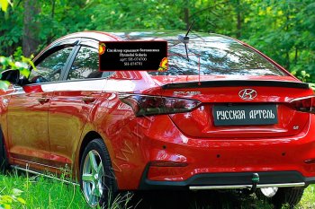 1 759 р. Лип спойлер RA  Hyundai Solaris  HCR (2017-2022) седан дорестайлинг, седан рестайлинг (Неокрашенный)  с доставкой в г. Набережные‑Челны. Увеличить фотографию 3