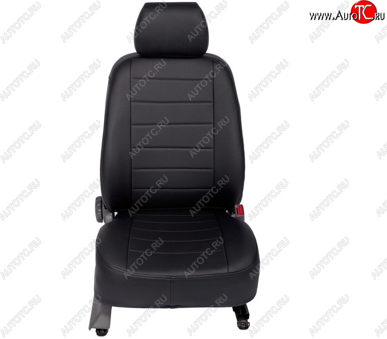 6 249 р. Чехлы Seintex (экокожа, 40/60)  Hyundai Solaris  HCR (2017-2022), KIA Rio  4 YB (2017-2025) (Цвет: черный/черный)  с доставкой в г. Набережные‑Челны