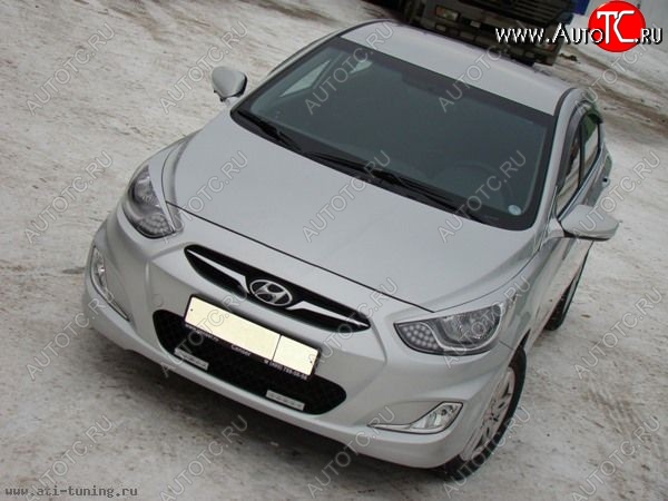 1 149 р. Реснички MV  Hyundai Solaris  RBr (2010-2014) седан дорестайлинг, хэтчбэк дорестайлинг (Неокрашенные)  с доставкой в г. Набережные‑Челны