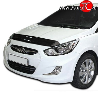 2 699 р. Дефлектор капота NovLine Hyundai Solaris RBr хэтчбэк дорестайлинг (2010-2014)  с доставкой в г. Набережные‑Челны