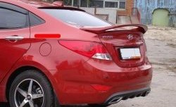 3 299 р. Козырёк на заднее лобовое стекло Sport v2 Hyundai Solaris RBr седан дорестайлинг (2010-2014) (Неокрашенный)  с доставкой в г. Набережные‑Челны. Увеличить фотографию 2