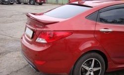 3 299 р. Козырёк на заднее лобовое стекло Sport v2 Hyundai Solaris RBr седан дорестайлинг (2010-2014) (Неокрашенный)  с доставкой в г. Набережные‑Челны. Увеличить фотографию 3