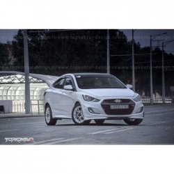 2 899 р. Накладка на передний бампер TopKontur Design v2 Hyundai Solaris RBr хэтчбэк дорестайлинг (2010-2014) (Неокрашенная)  с доставкой в г. Набережные‑Челны. Увеличить фотографию 15