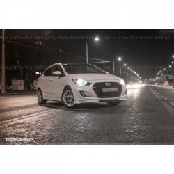 2 899 р. Накладка на передний бампер TopKontur Design v2 Hyundai Solaris RBr хэтчбэк дорестайлинг (2010-2014) (Неокрашенная)  с доставкой в г. Набережные‑Челны. Увеличить фотографию 6