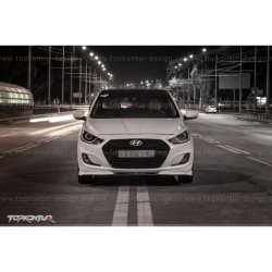 2 899 р. Накладка на передний бампер TopKontur Design v2 Hyundai Solaris RBr хэтчбэк дорестайлинг (2010-2014) (Неокрашенная)  с доставкой в г. Набережные‑Челны. Увеличить фотографию 11