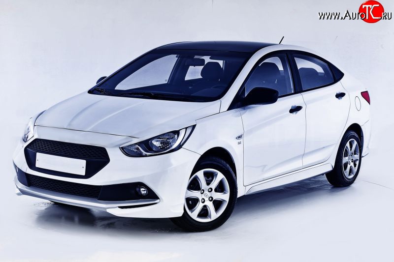 14 499 р. Передний бампер Sport  Hyundai Solaris  RBr (2010-2014) седан дорестайлинг, хэтчбэк дорестайлинг (Неокрашенный)  с доставкой в г. Набережные‑Челны