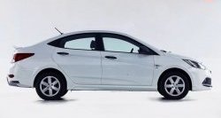 3 599 р. Пороги накладки Sport  Hyundai Solaris  RBr (2010-2017), KIA Rio  3 QB (2011-2017) (Неокрашенные)  с доставкой в г. Набережные‑Челны. Увеличить фотографию 1