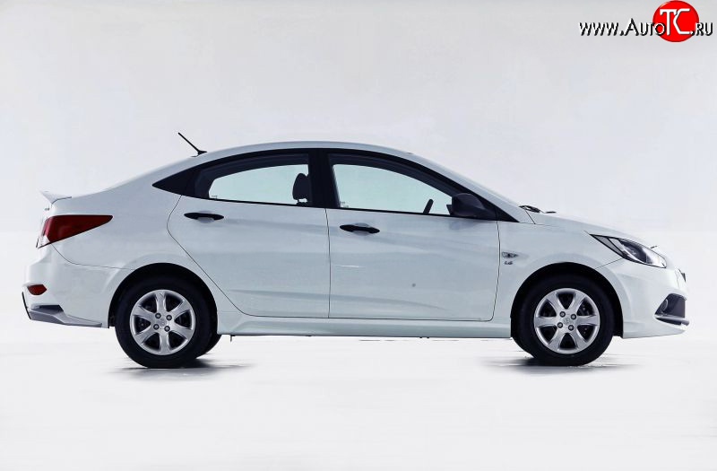 3 599 р. Пороги накладки Sport Hyundai Solaris RBr седан дорестайлинг (2010-2014) (Неокрашенные)  с доставкой в г. Набережные‑Челны