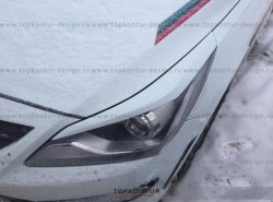 1 499 р. Реснички на фары HS1  Hyundai Solaris  RBr (2010-2014) седан дорестайлинг, хэтчбэк дорестайлинг (Неокрашенные)  с доставкой в г. Набережные‑Челны. Увеличить фотографию 6