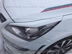 1 499 р. Реснички на фары HS1  Hyundai Solaris  RBr (2010-2014) седан дорестайлинг, хэтчбэк дорестайлинг (Неокрашенные)  с доставкой в г. Набережные‑Челны. Увеличить фотографию 7