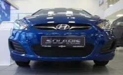 1 469 р. Сетка на бампер Russtal (черная) Hyundai Solaris RBr хэтчбэк дорестайлинг (2010-2014)  с доставкой в г. Набережные‑Челны. Увеличить фотографию 4